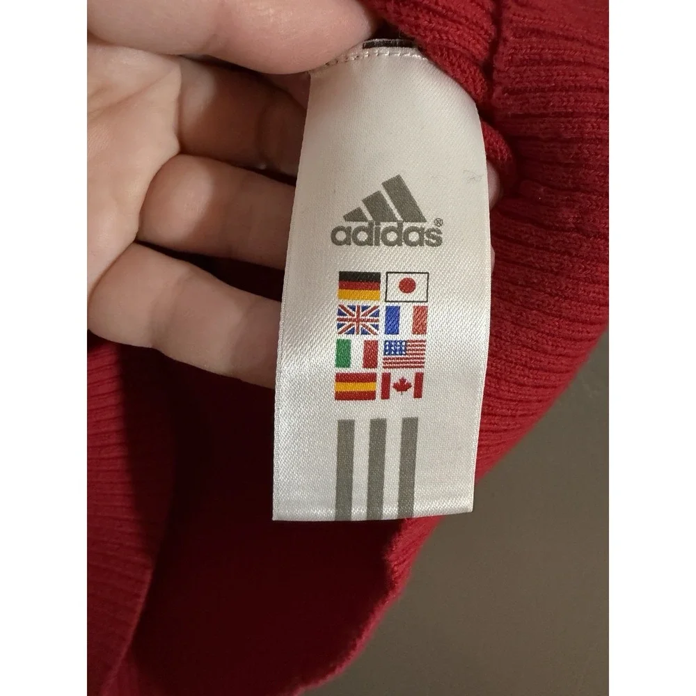 Adidas University of Wisconsin Badgers Men's 2XL Red Knit Sweater Vest Vtg